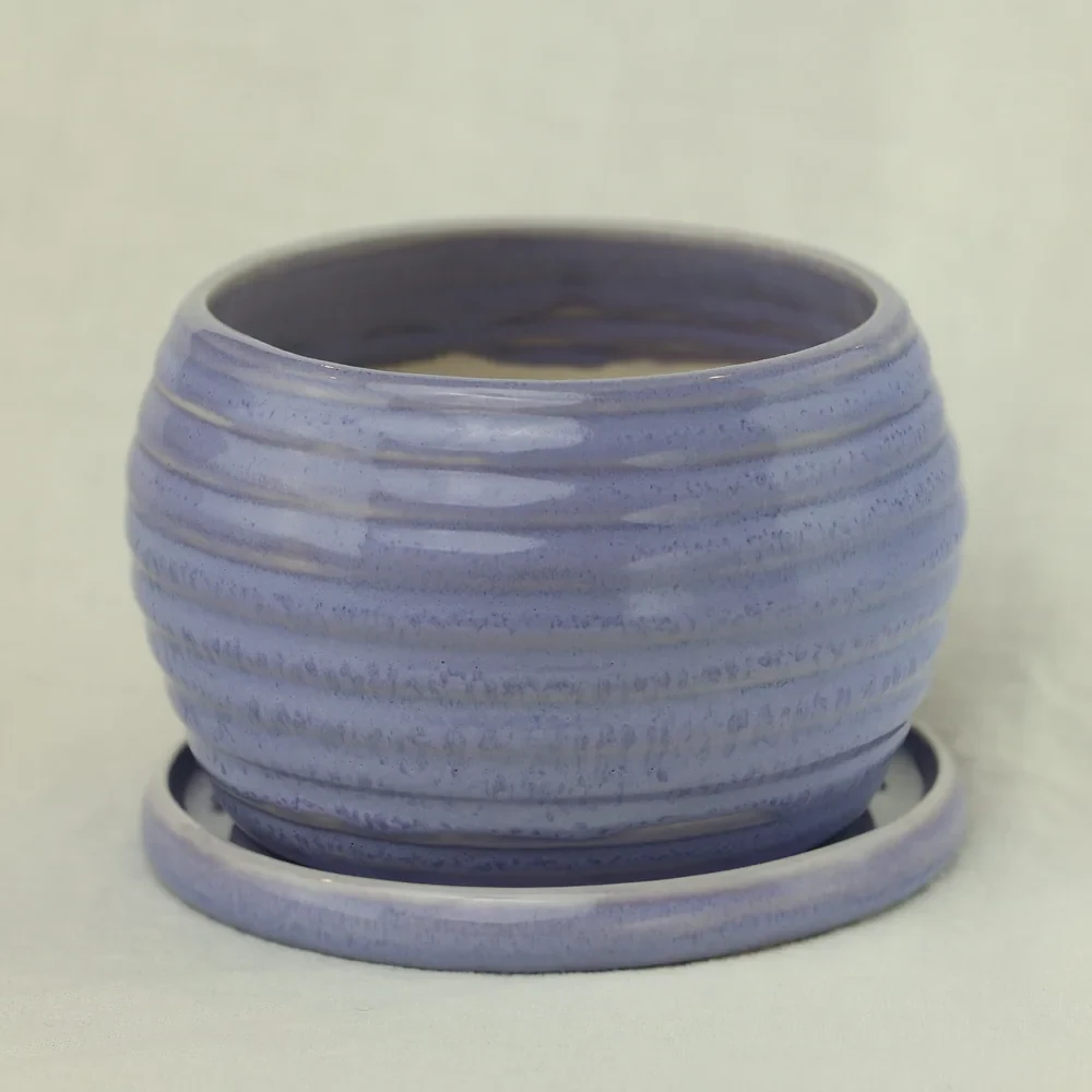 Periwinkle planter and saucer