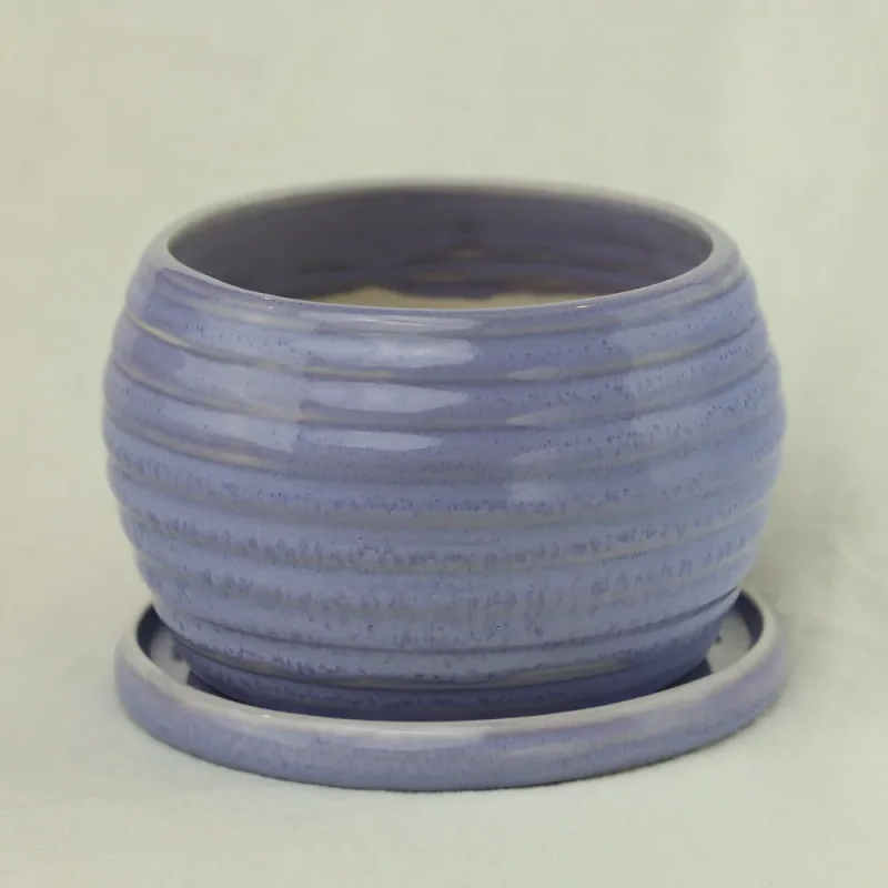 Periwinkle planter and saucer