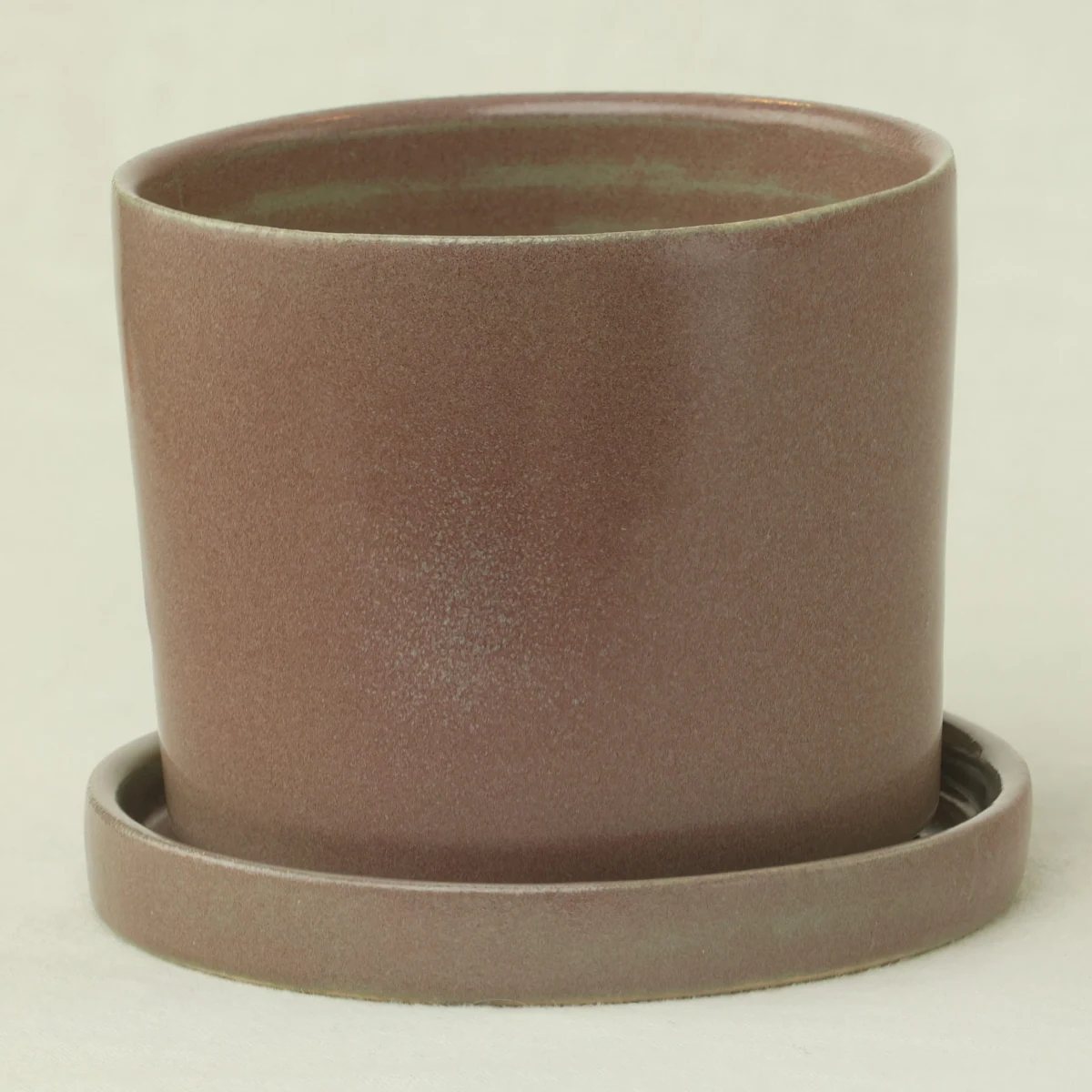 Dusty rose planter and saucer