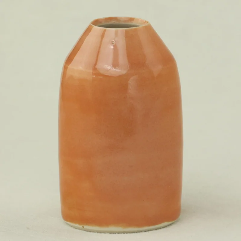 Terracotta-glazed bottle vase